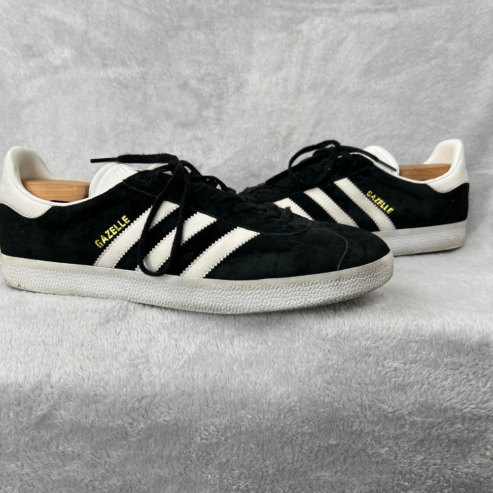 adidas Gazelle Black Suede Sneakers Size 12 Mens Retro Terrace Streetwear BB5476